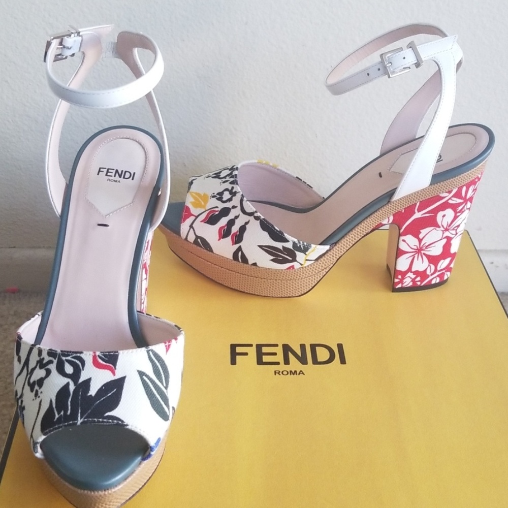 Floral platform heels